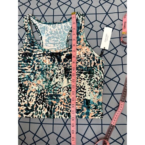 Calvin Klein Women’s Performance Printed Racerback Cropped Tank Top Size XL - Picture 12 of 12